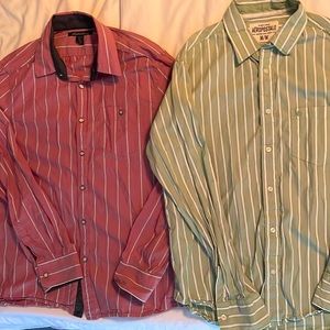 Mens striped button down size M. Kenneth Cole and Aeropostale.